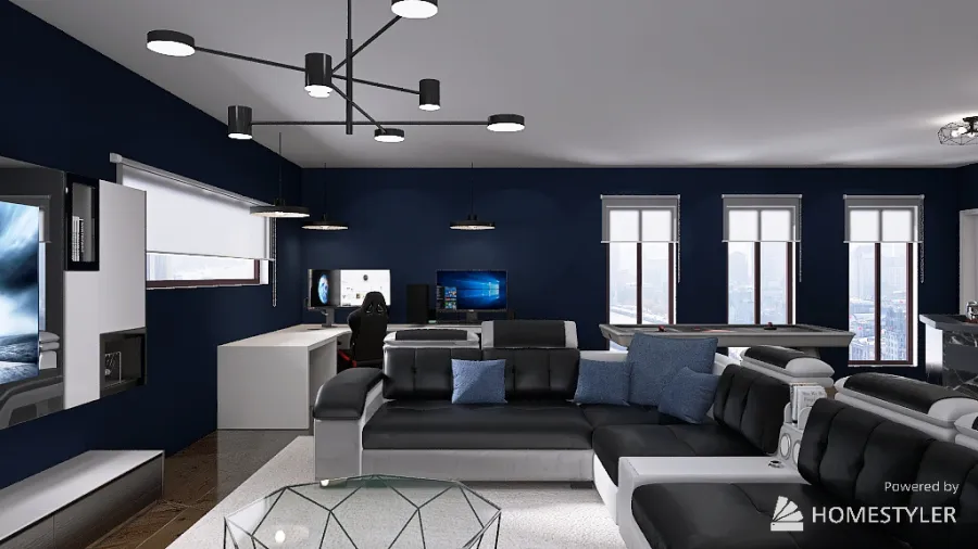 Gamer's Dream Home 3d design renderings