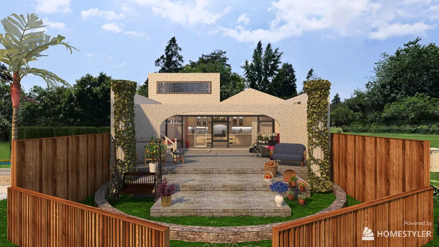 Casetta nel parco - little house in the middle of the park 3d design renderings