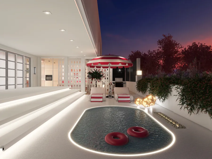 Pool  & Lounge 3d design renderings