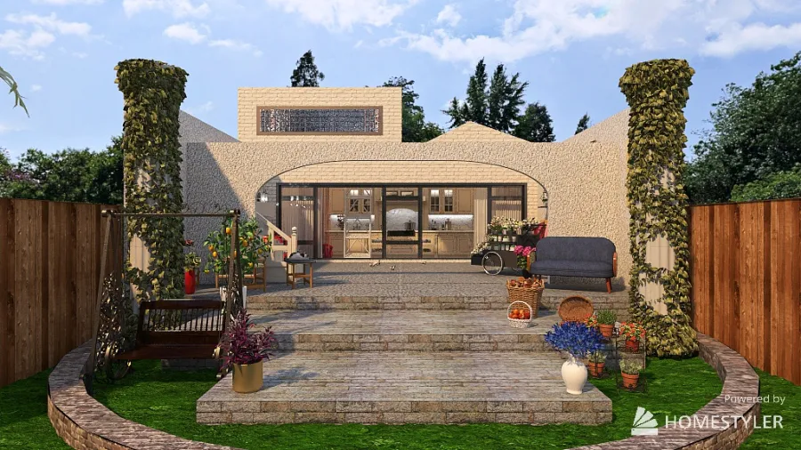 Casetta nel parco - little house in the middle of the park 3d design renderings