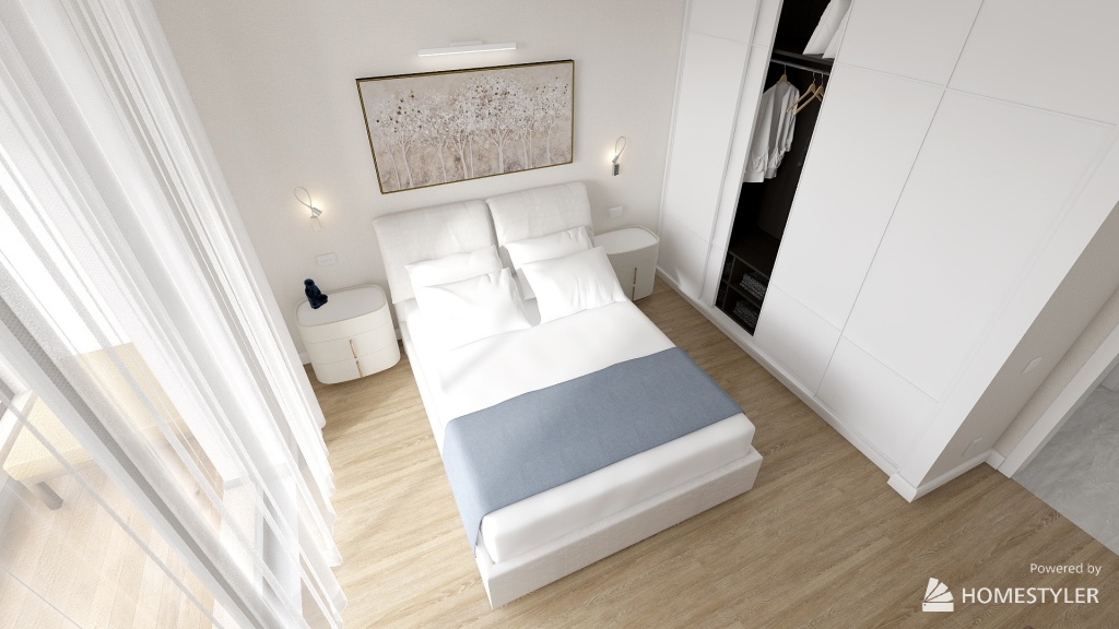 спальня белая Р1 3d design renderings