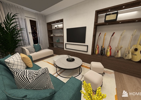 living room for singer Design Rendering