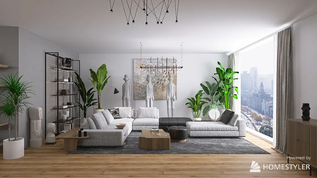 Wabi Sabi + modern style - apartament 3d design renderings