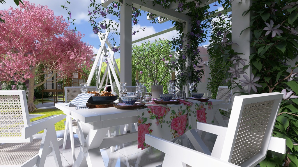 The desired garden, the center of my heart. 3d design renderings