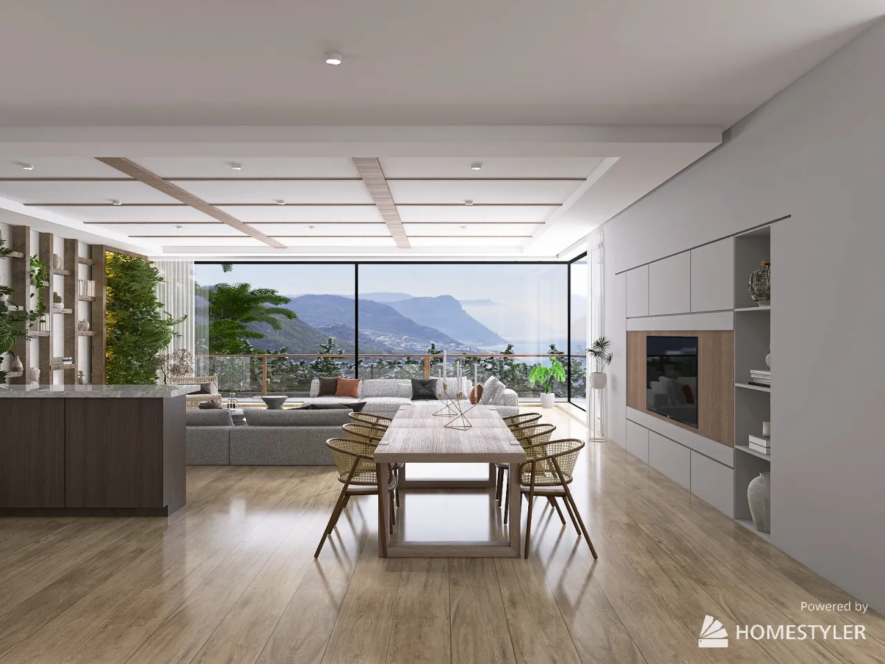 LivingDiningRoom 3d design renderings