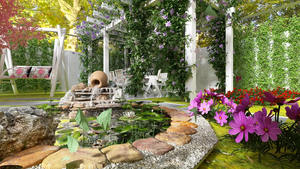 The desired garden, the center of my heart. 3d design renderings