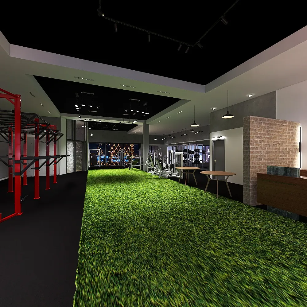 獨立洽談區 of 天花板燈具重做 木頭色系 gym 3d design renderings
