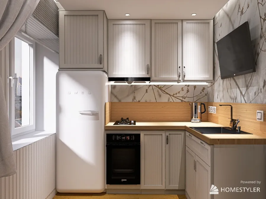 Маленькая кухня 3d design renderings