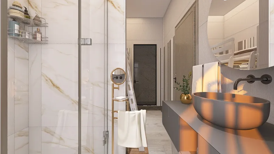 Bedroom with bath 3d design renderings