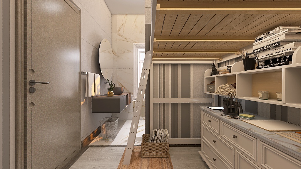 Bedroom with bath 3d design renderings
