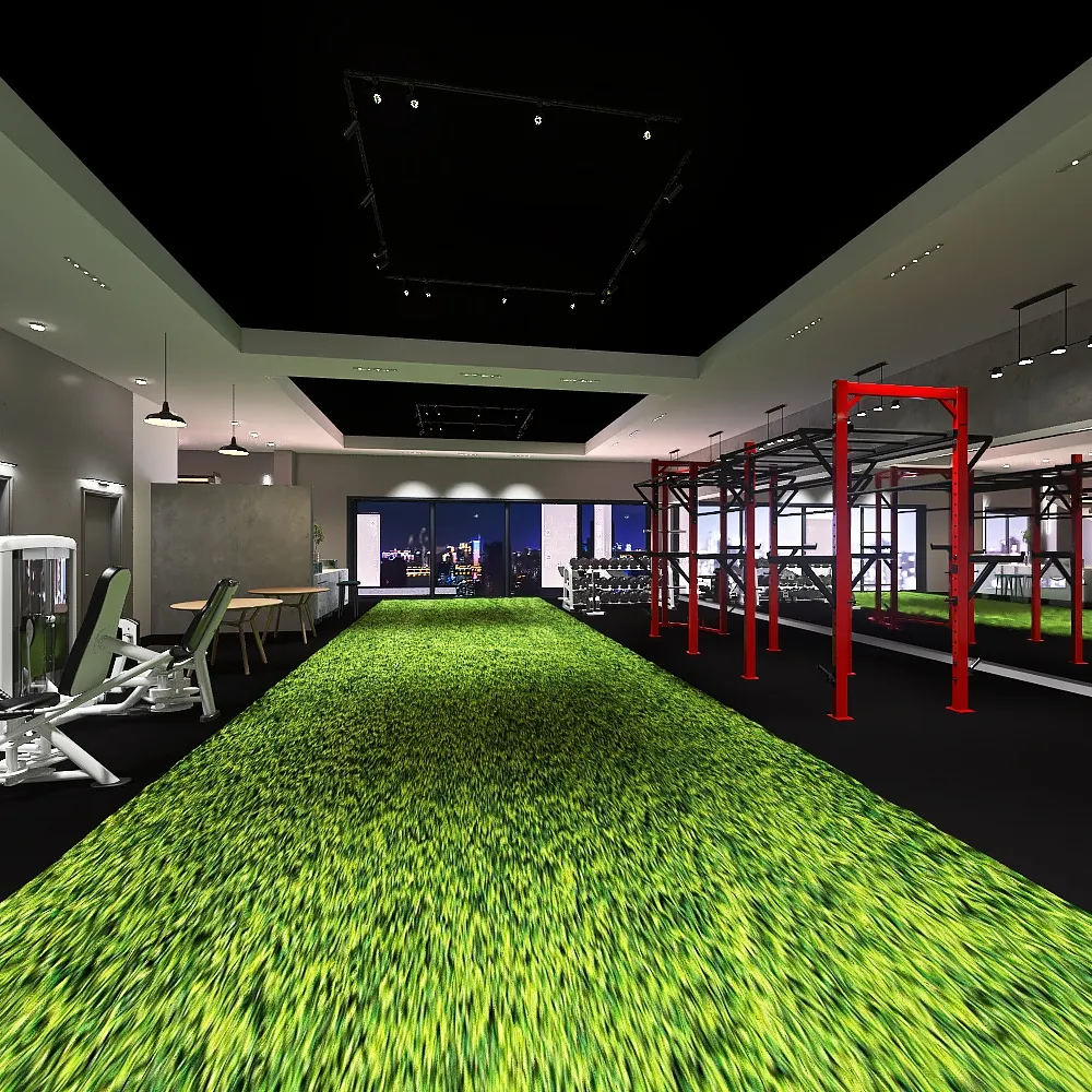Copy gym1 天花板 黑色 草地置中 大面積 3d design renderings