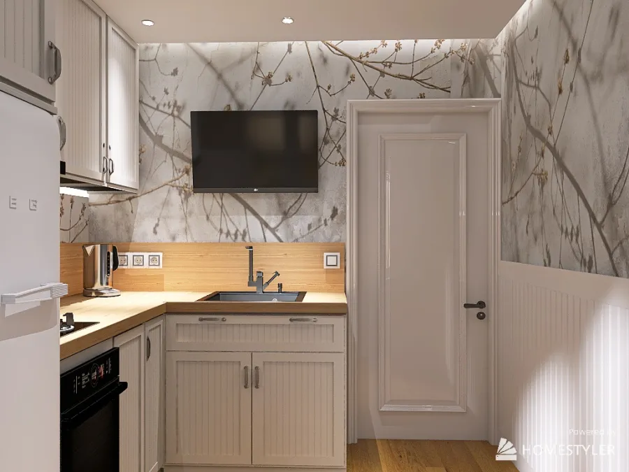 Маленькая кухня 3d design renderings