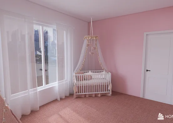 sweet pink newborn's room Design Rendering