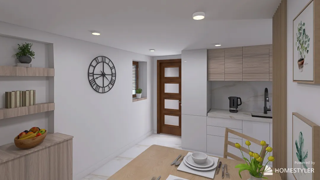 Kuchnia na poddaszu 3d design renderings