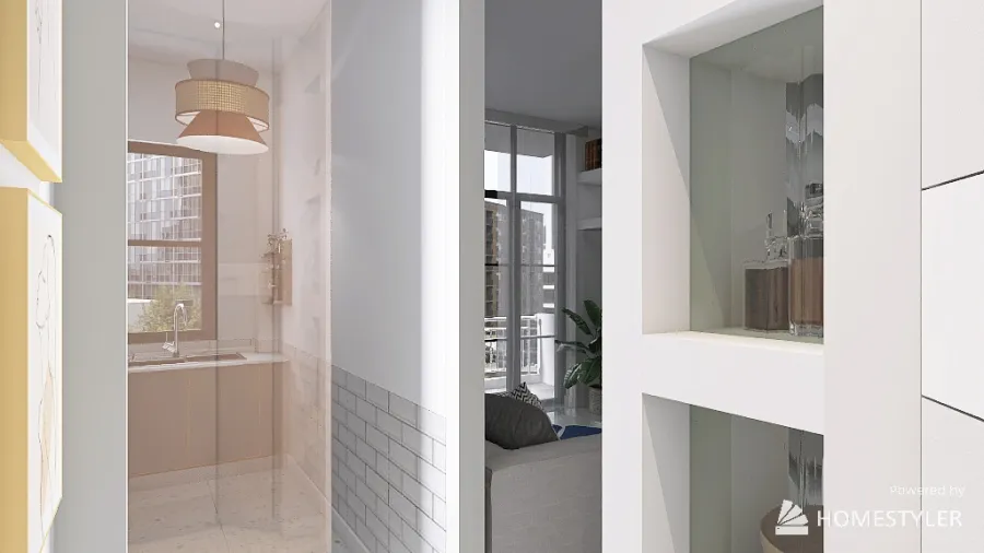Mini urban house in Roma 3d design renderings
