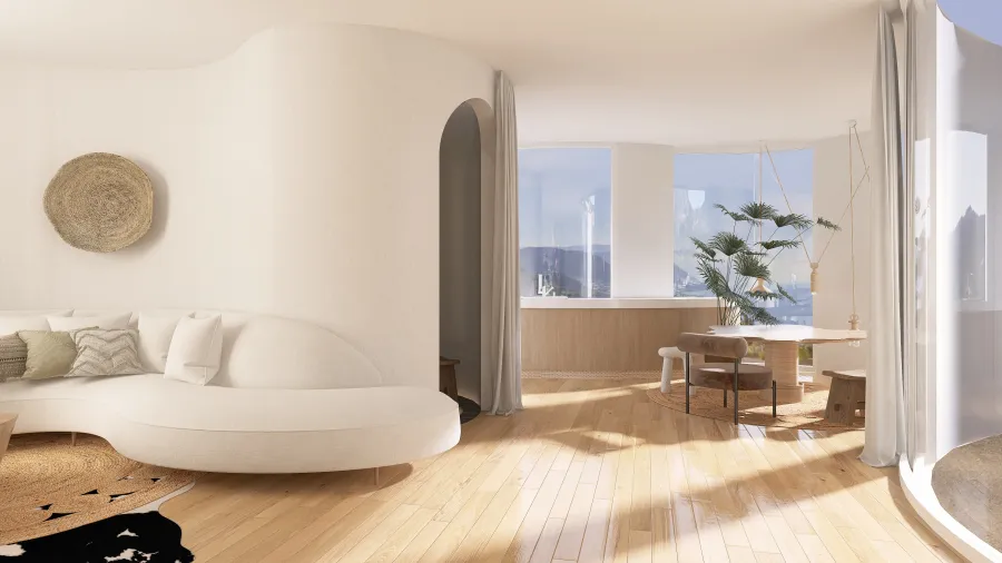 Modern Bohemian Apartment 3d design renderings
