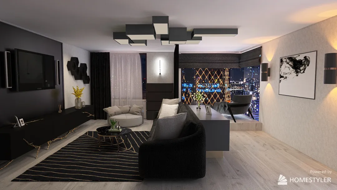 просторная гостиная 3d design renderings