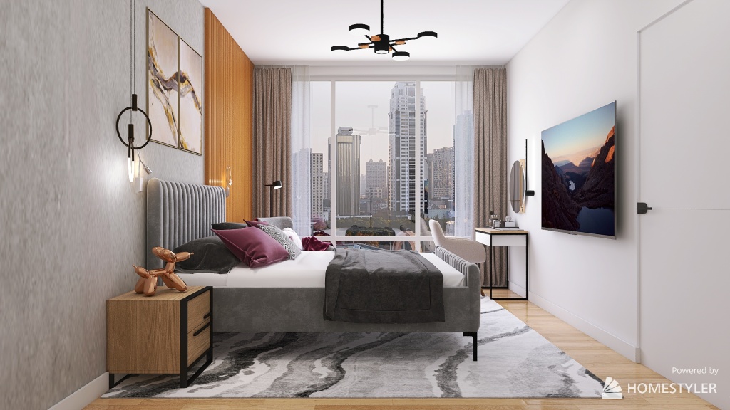 Bedroom in Moscow 3d design renderings