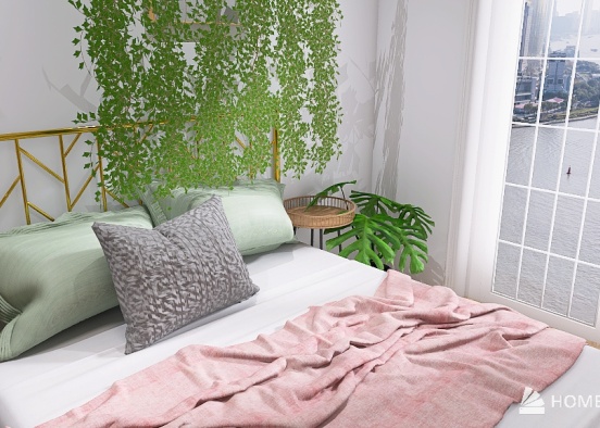Earthy But Modern Teen bedroom Design Rendering