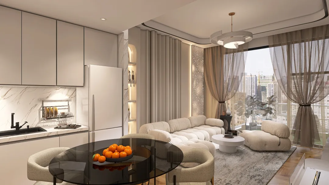 Dubai Creek Horbour 1BHK Apartment. 3d design renderings