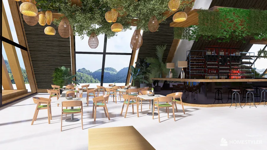 Restaurante de Montaña 3d design renderings