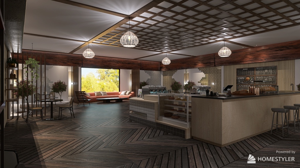 The Signal Box Cafe and Gardens 3d design renderings