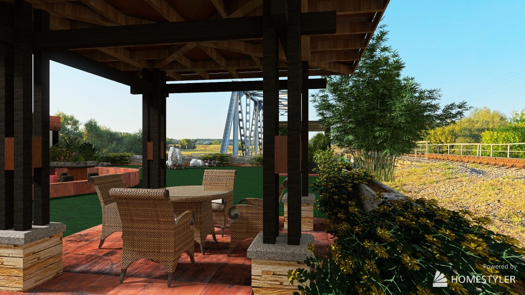 The Signal Box Cafe and Gardens 3d design renderings