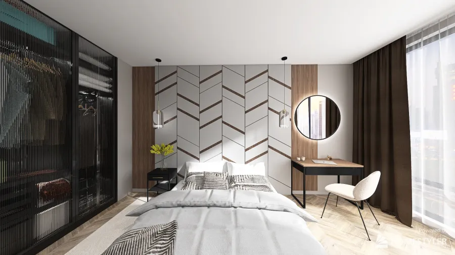 Bedroom redesign 16.5m2 3d design renderings