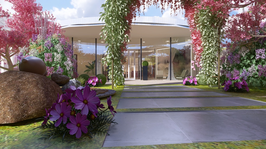 The desired garden, the center of my heart. 3d design renderings