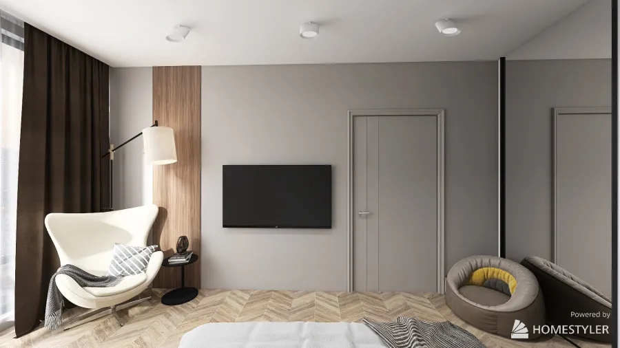 Bedroom redesign 16.5m2 3d design renderings