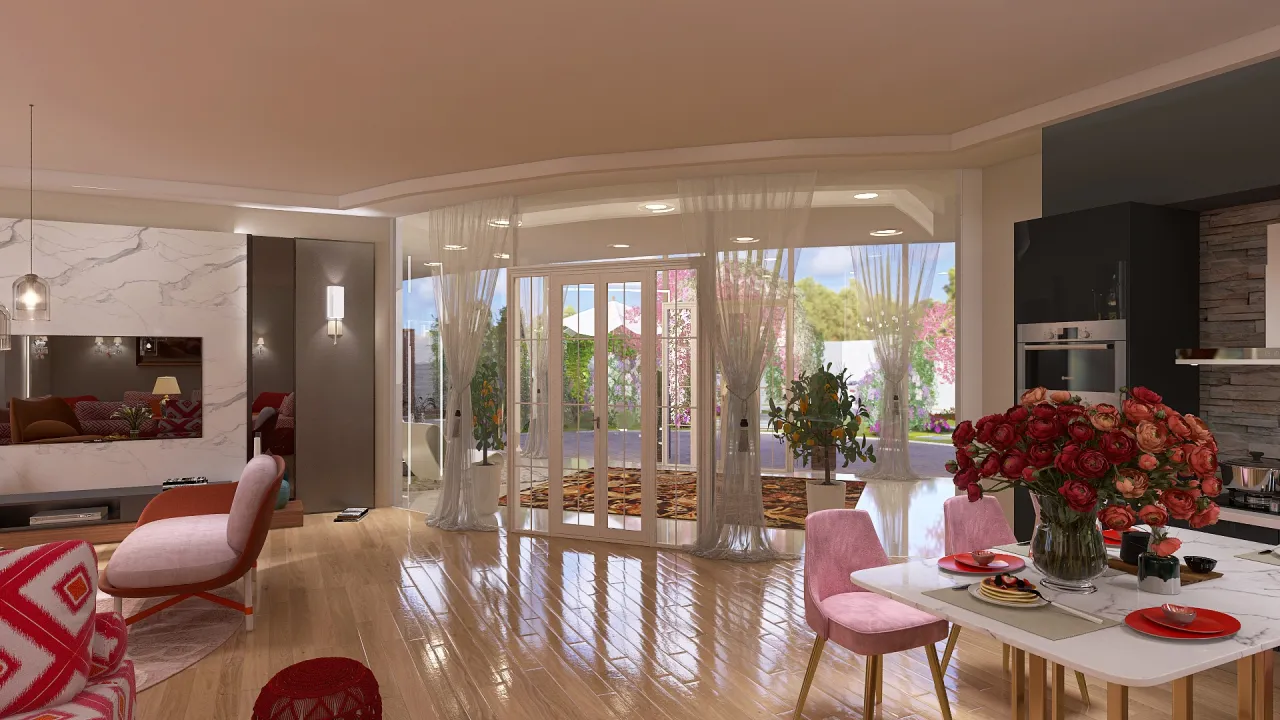 LivingDiningRoom 3d design renderings