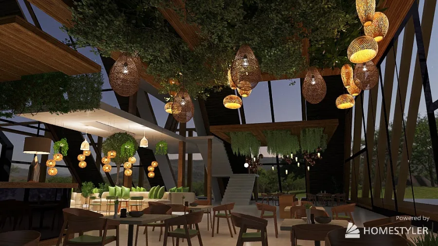 Restaurante de Montaña 3d design renderings