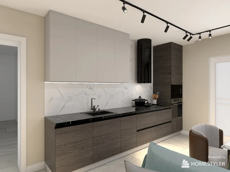 Кухня-гостиная г.Бор 3d design renderings