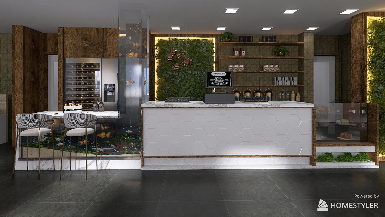 Café 3d design renderings