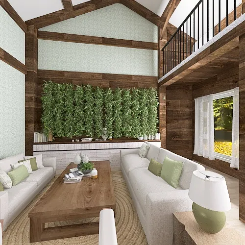 Modern country house with rafters 3d design renderings