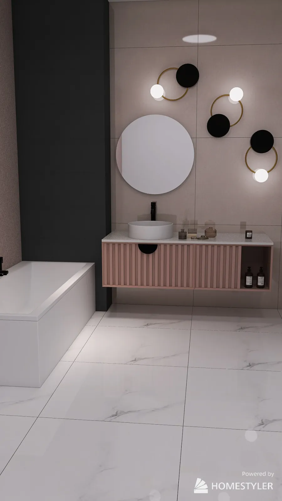 Łazienka w tapecie 3d design renderings