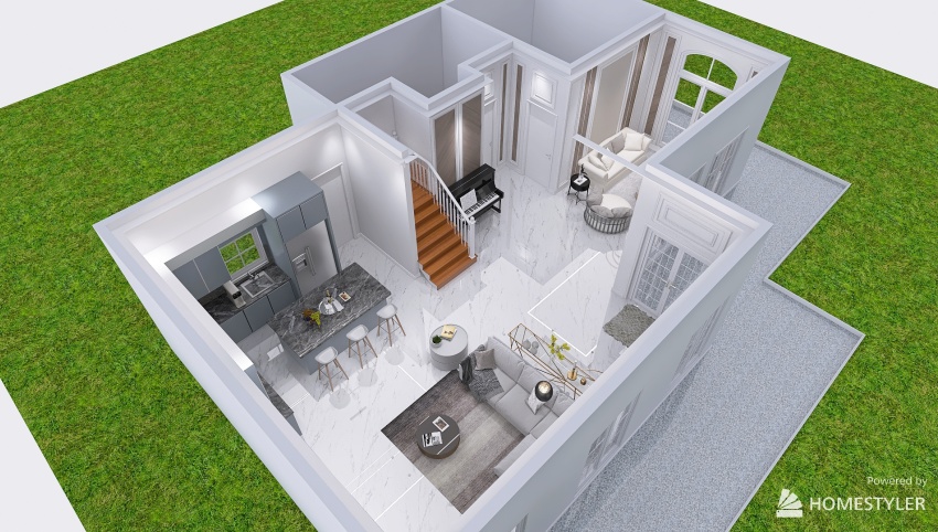 Neoclasic Living Room & Pantry for Family 3d design picture 812.45