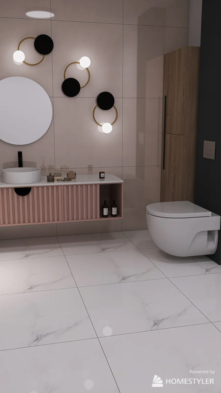 Łazienka w tapecie 3d design renderings