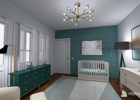 Floor Plan Bathroom and Nursery Design Rendering