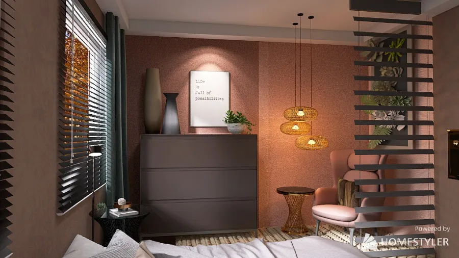 Meditation Corner in Bedroom 3d design renderings