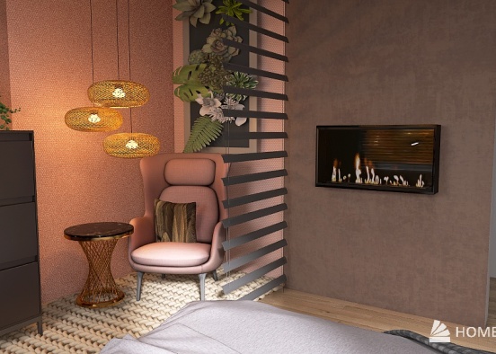 Meditation Corner in Bedroom Design Rendering