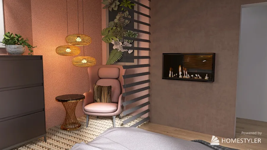 Meditation Corner in Bedroom 3d design renderings