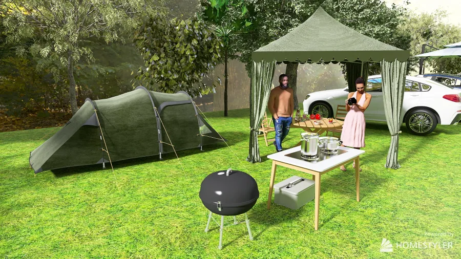 Open Camp Site 3d design renderings