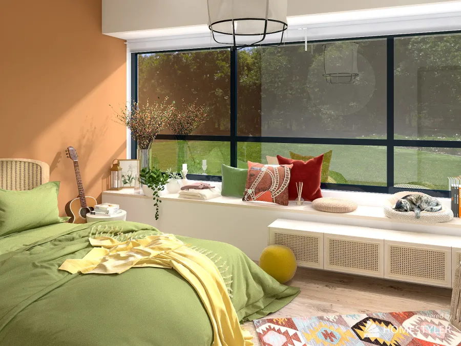 Bohemian bedroom 3d design renderings