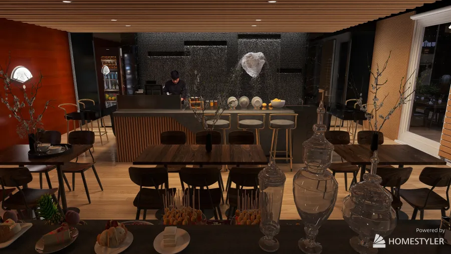 asian restaurant 3d design renderings