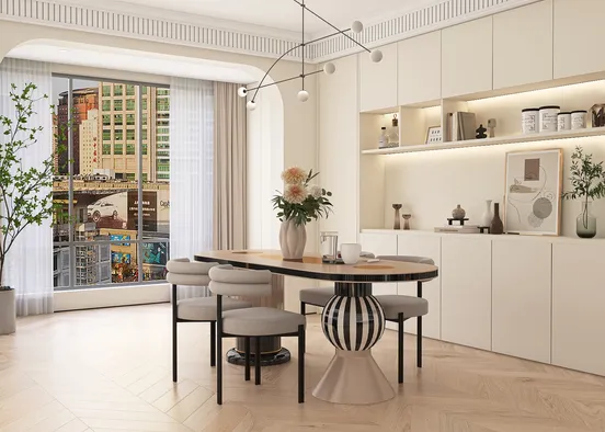 # Creamy Style Living Room Renderização de Design