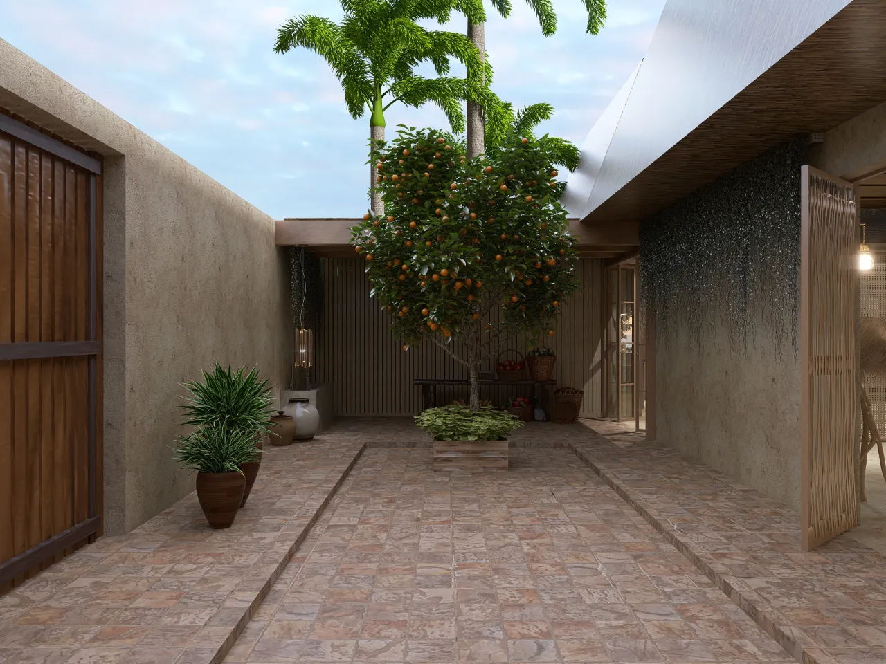 Courtyard 3d design renderings