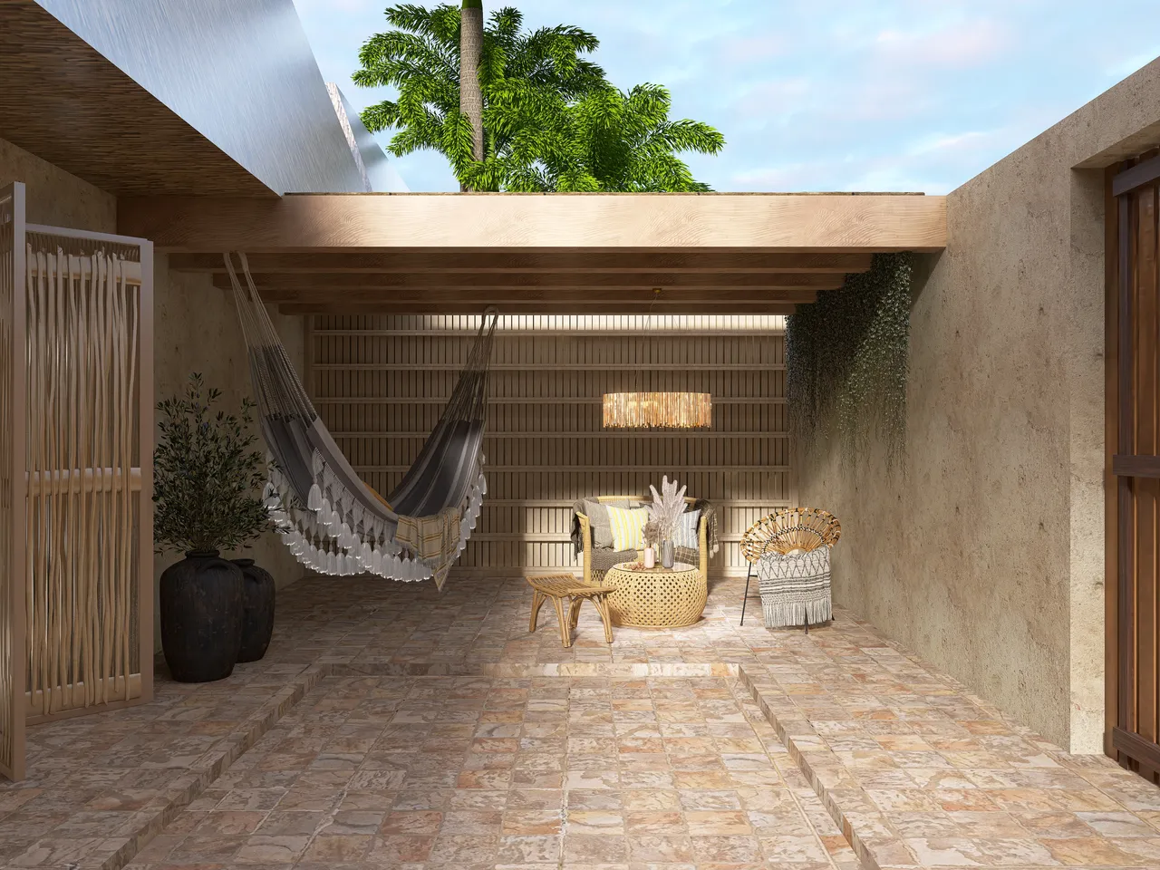 Courtyard 3d design renderings