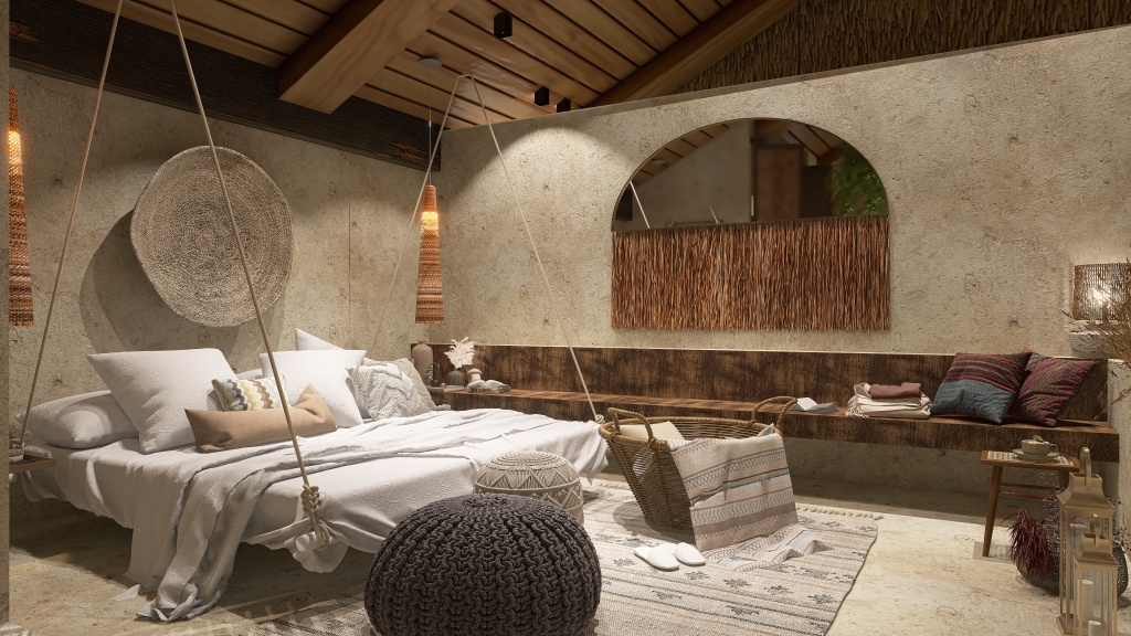 Bedroom & Bathroom 3d design renderings