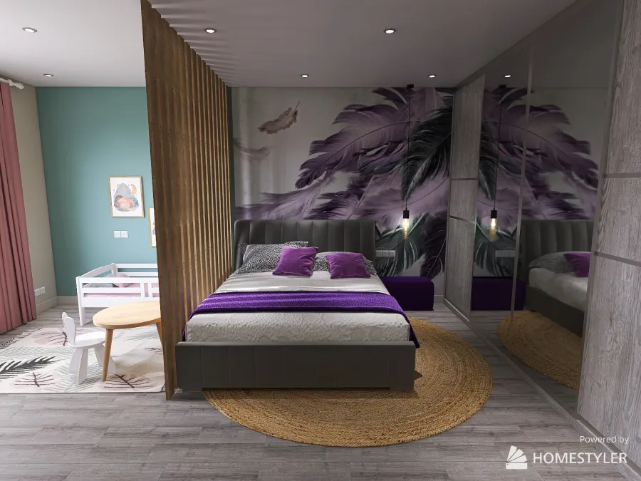 Bedroom and kidsroom I Спальня с детской для Марии 3d design renderings